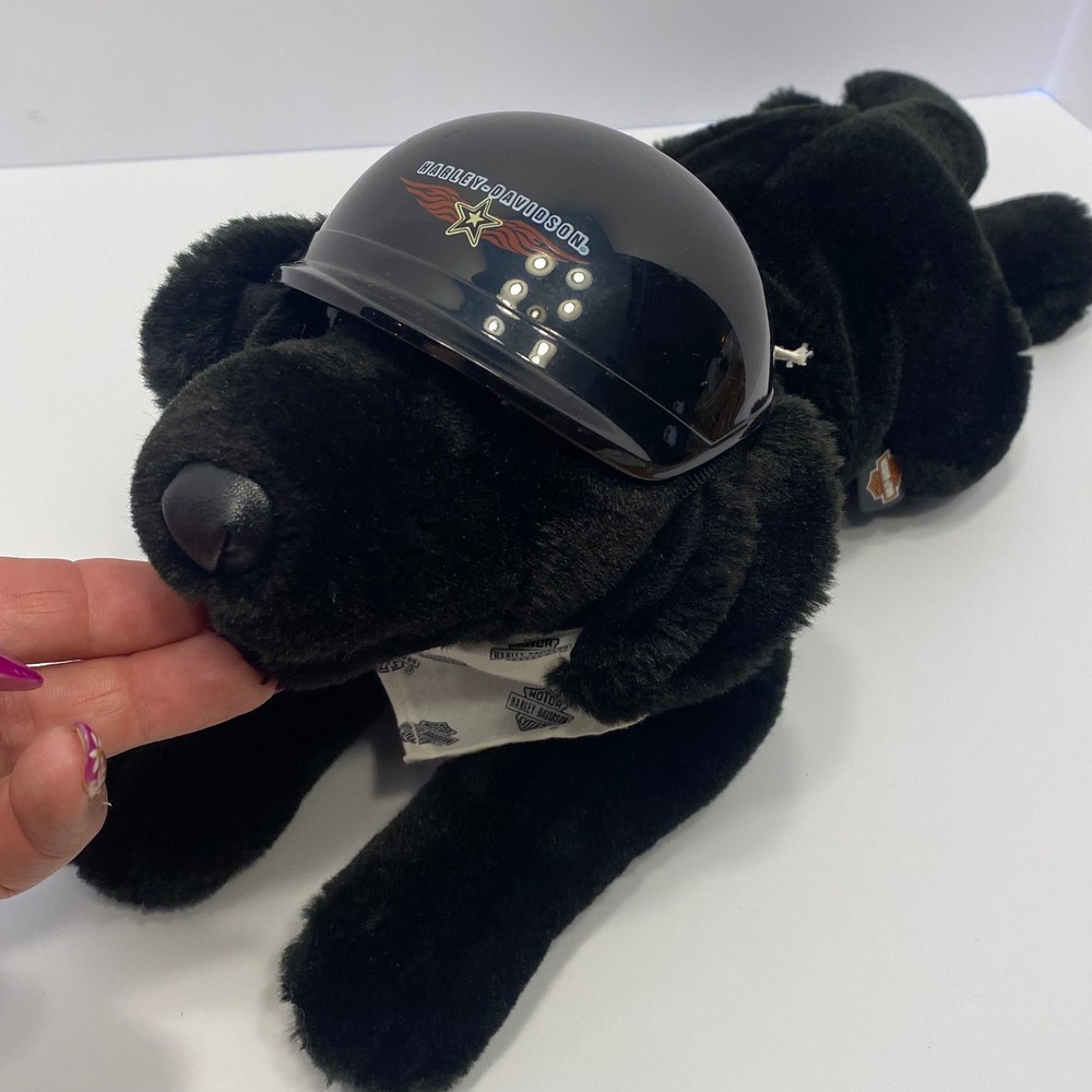Harley-Davidson Plush Dog Kids One Size Black Biker Helmet Bandana